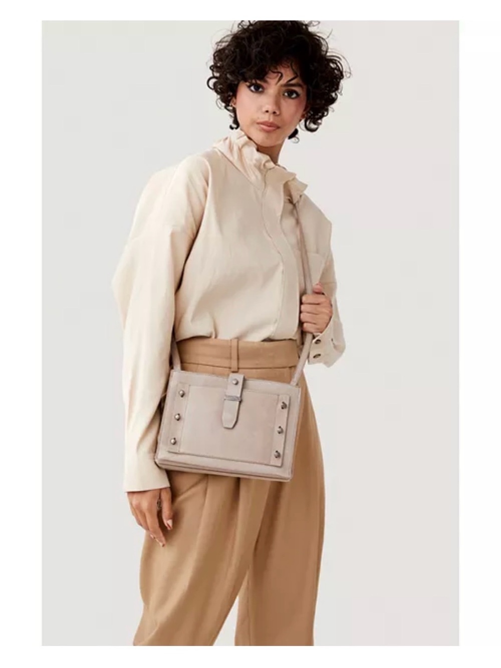NWT Botkier Warren Crossbody with Stud Accents in Latte